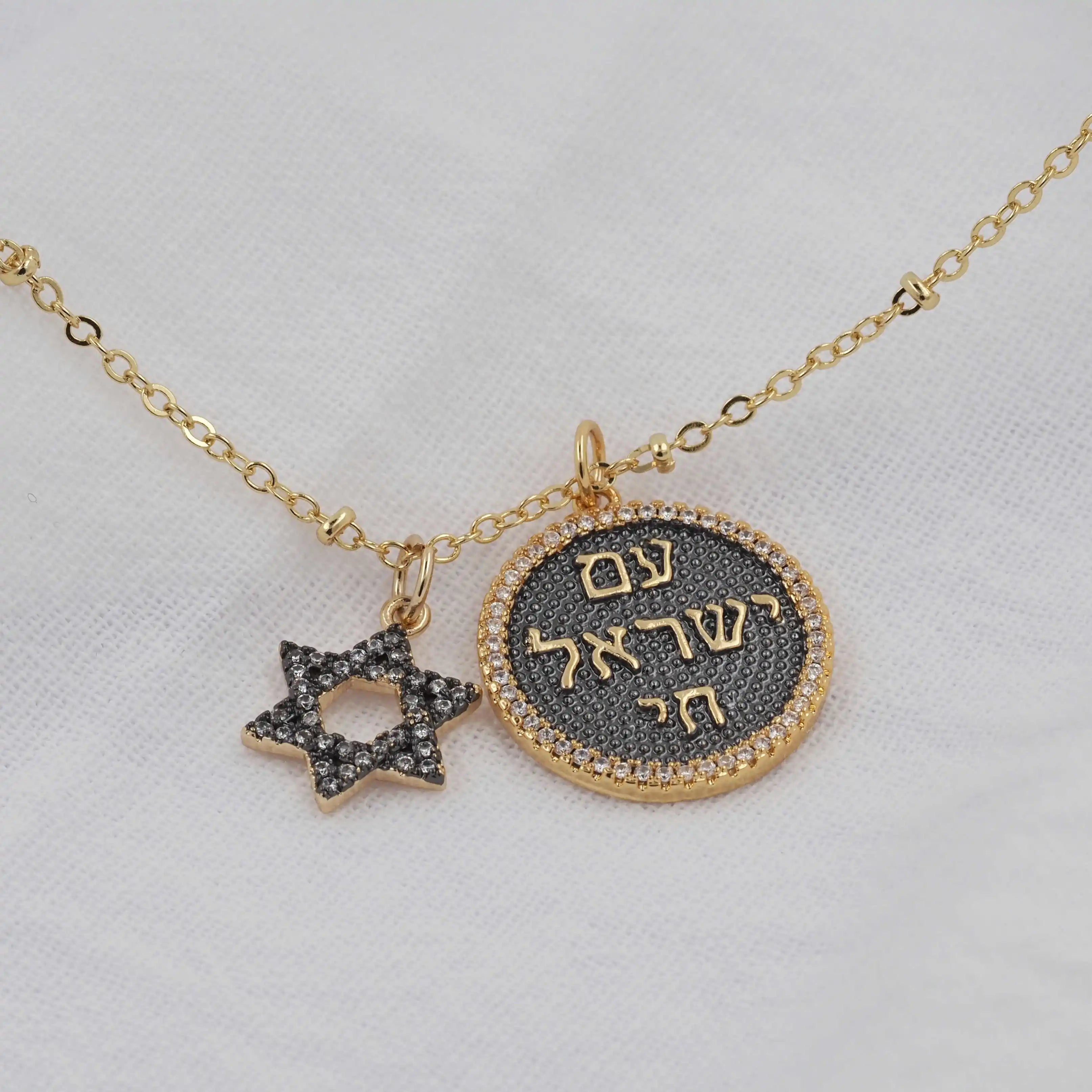 Fashion Star of David Necklace with Zircon Charms