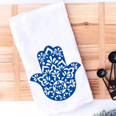 Blue Hamsa Dish Towel