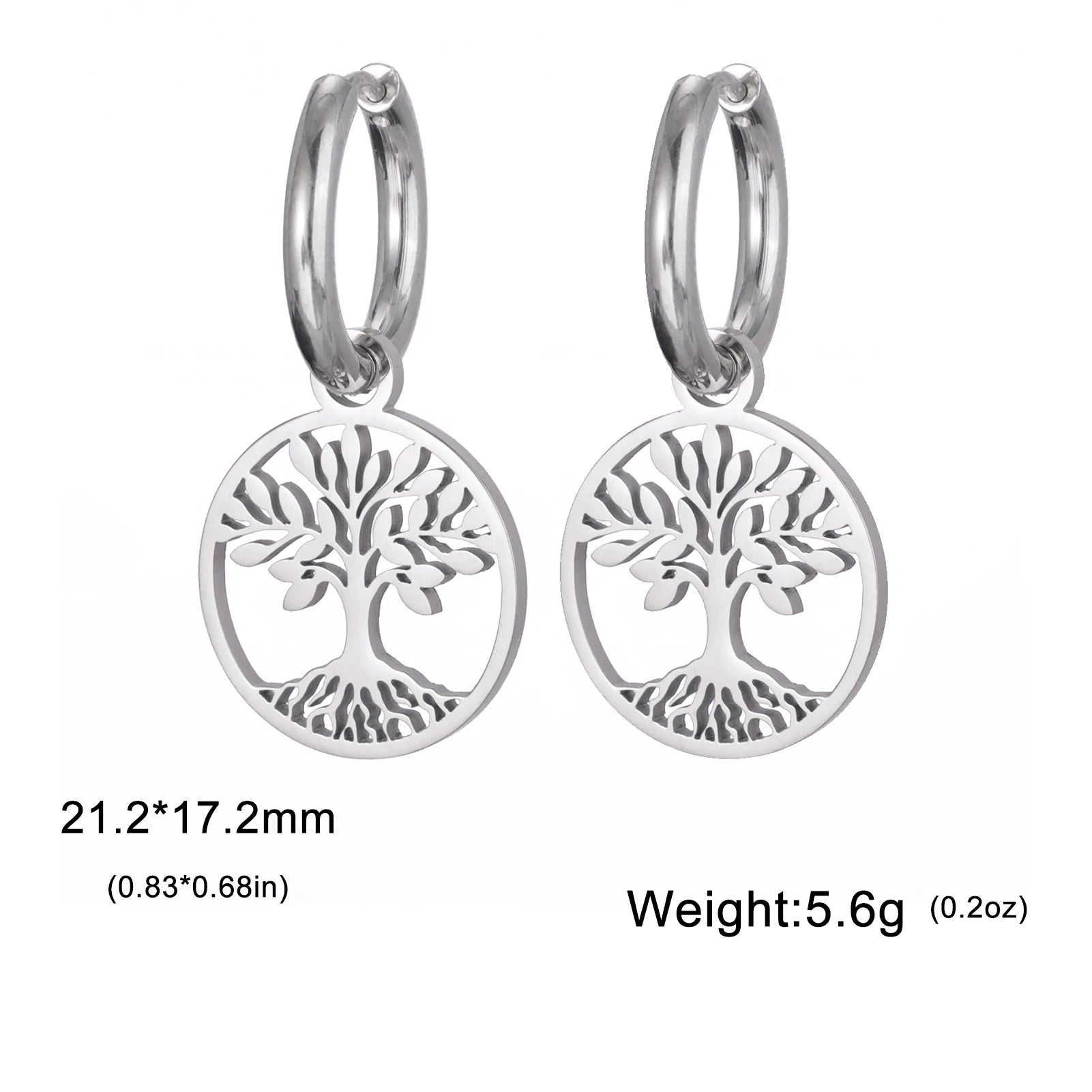 Star of David Dangle Drop Earrings and Tree of Kabbalah Design - Fashion Jewish Jewelry