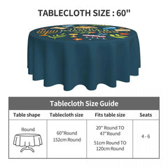 Passover Jewish Tablecloth - Modern Round Dining Table Cover for Living Room