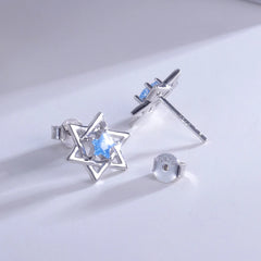 925 Sterling Silver Star of David Stud Earrings