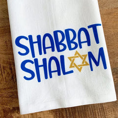 Star of David on Shabbat Shalom Dish Towel