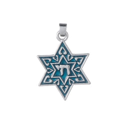 Vintage Jewish Star of David Chai Necklace Pendant