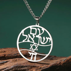 Chai Symbol and Star of David Necklace in Stainless Steel