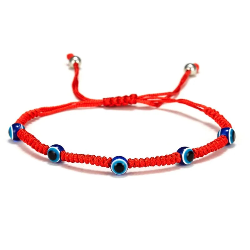 Handmade Red String Hamsa & Evil Eye Bracelet - Kabbalah Protection