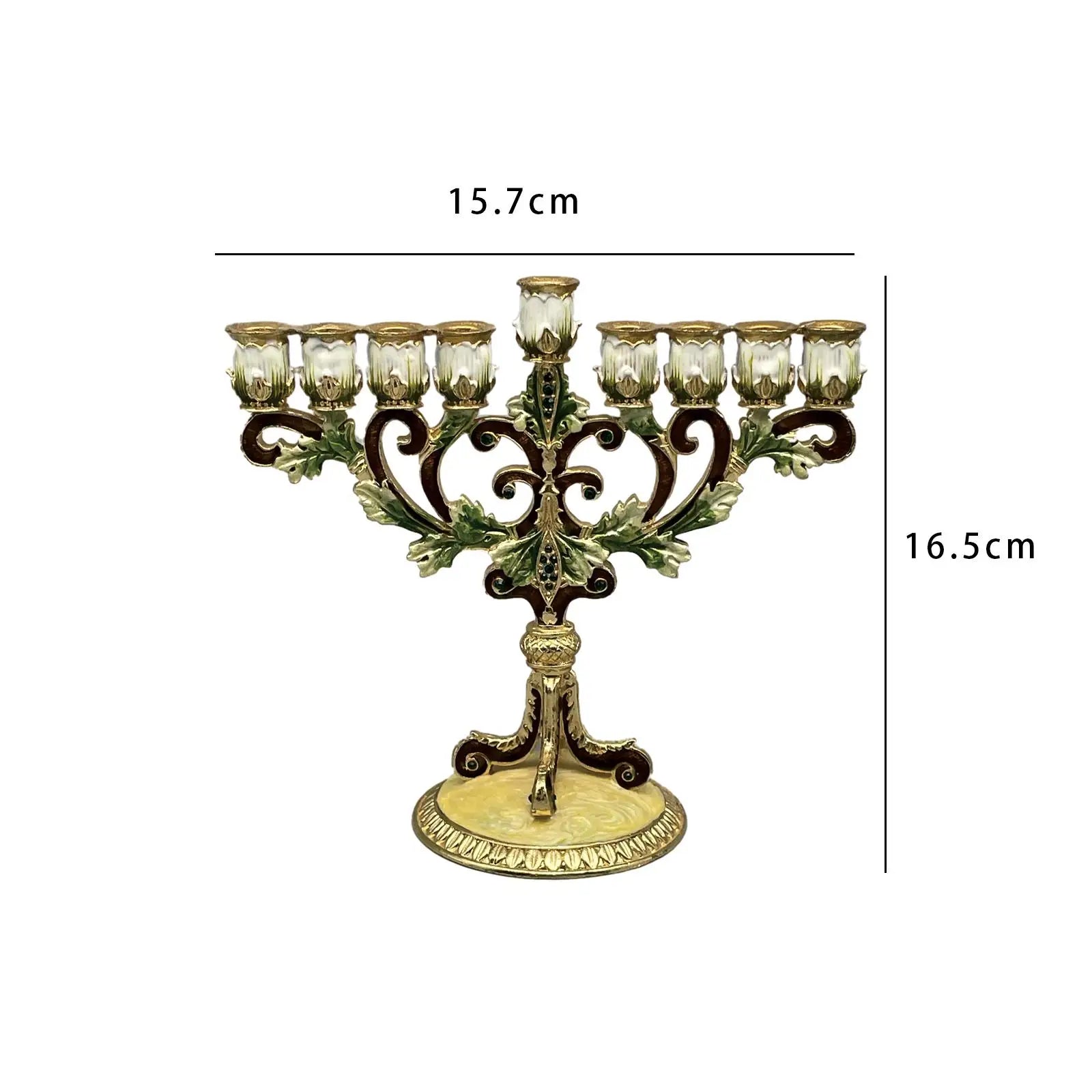 Sturdy Base 9-Branch Candle Holder Hanukkah Menorah