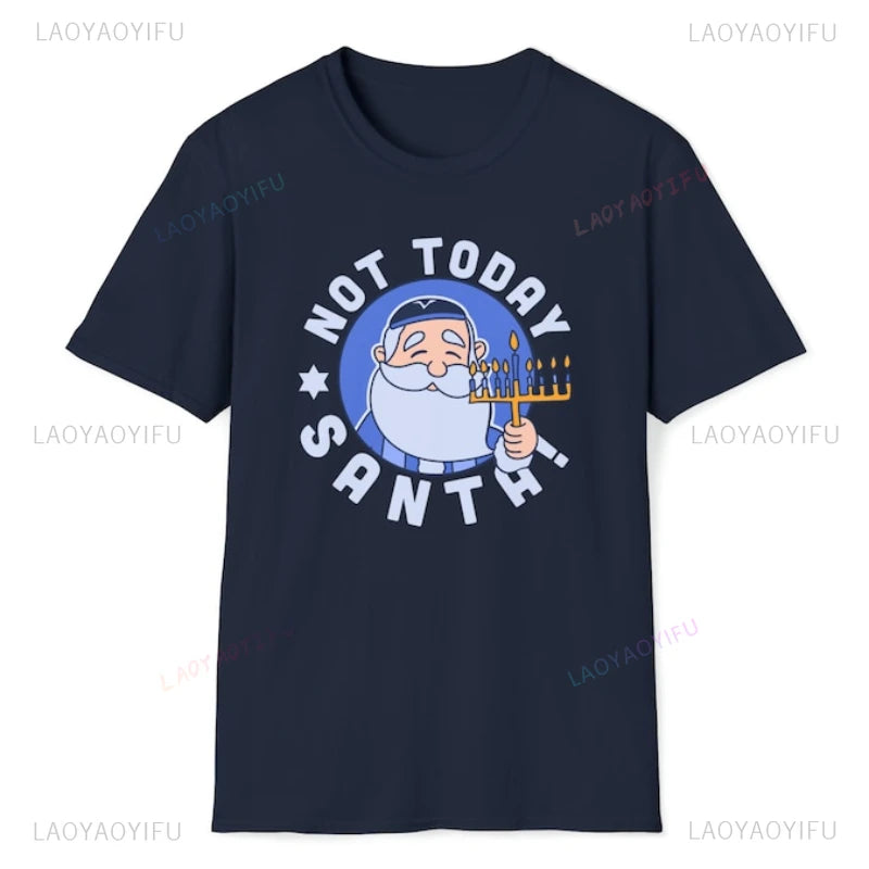 Funny Santa Christmukkah T-Shirt – Women's Hanukkah Jewish Shirt