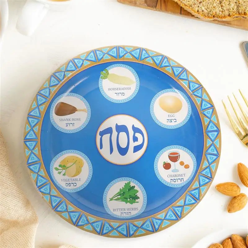 8pcs Disposable Paper Plates for Jewish Passover Dinner