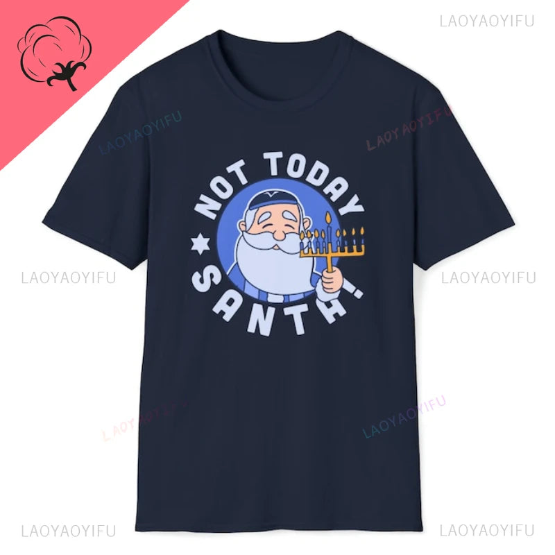 Funny Santa Christmukkah T-Shirt – Women's Hanukkah Jewish Shirt