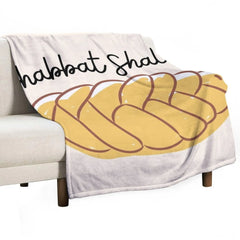 Shabbat Shalom Challah Throw Blanket