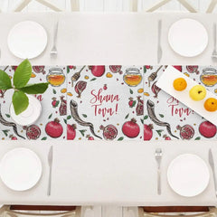 Rosh Hashanah Table Runner for Dining Table Decor