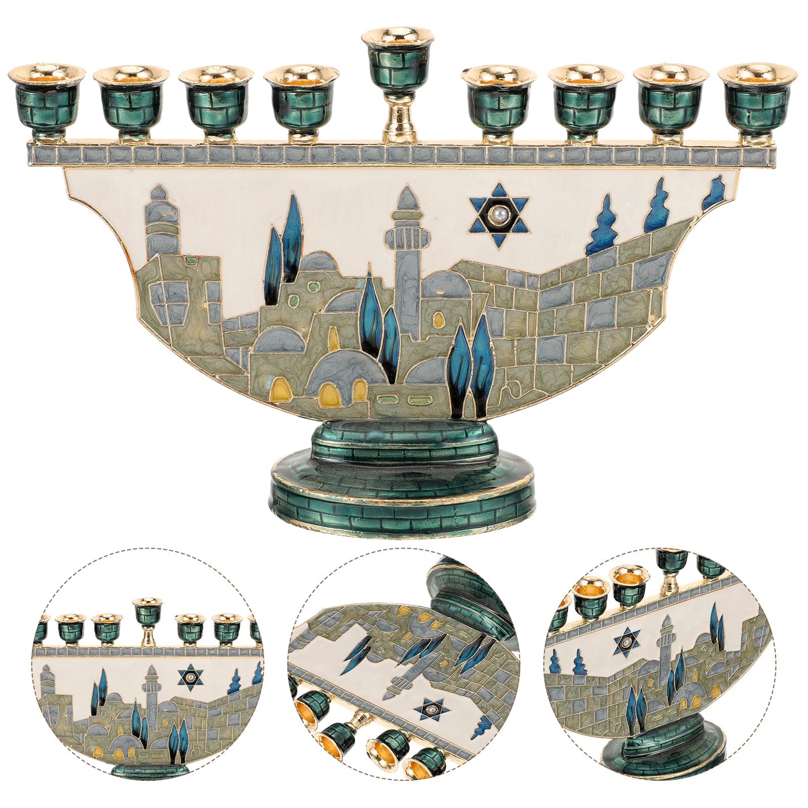 Jerusalem Hanukkah Menorah Candlestick