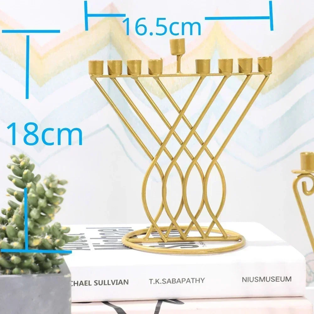 9-Branch Judaica Menorah Candle Holder