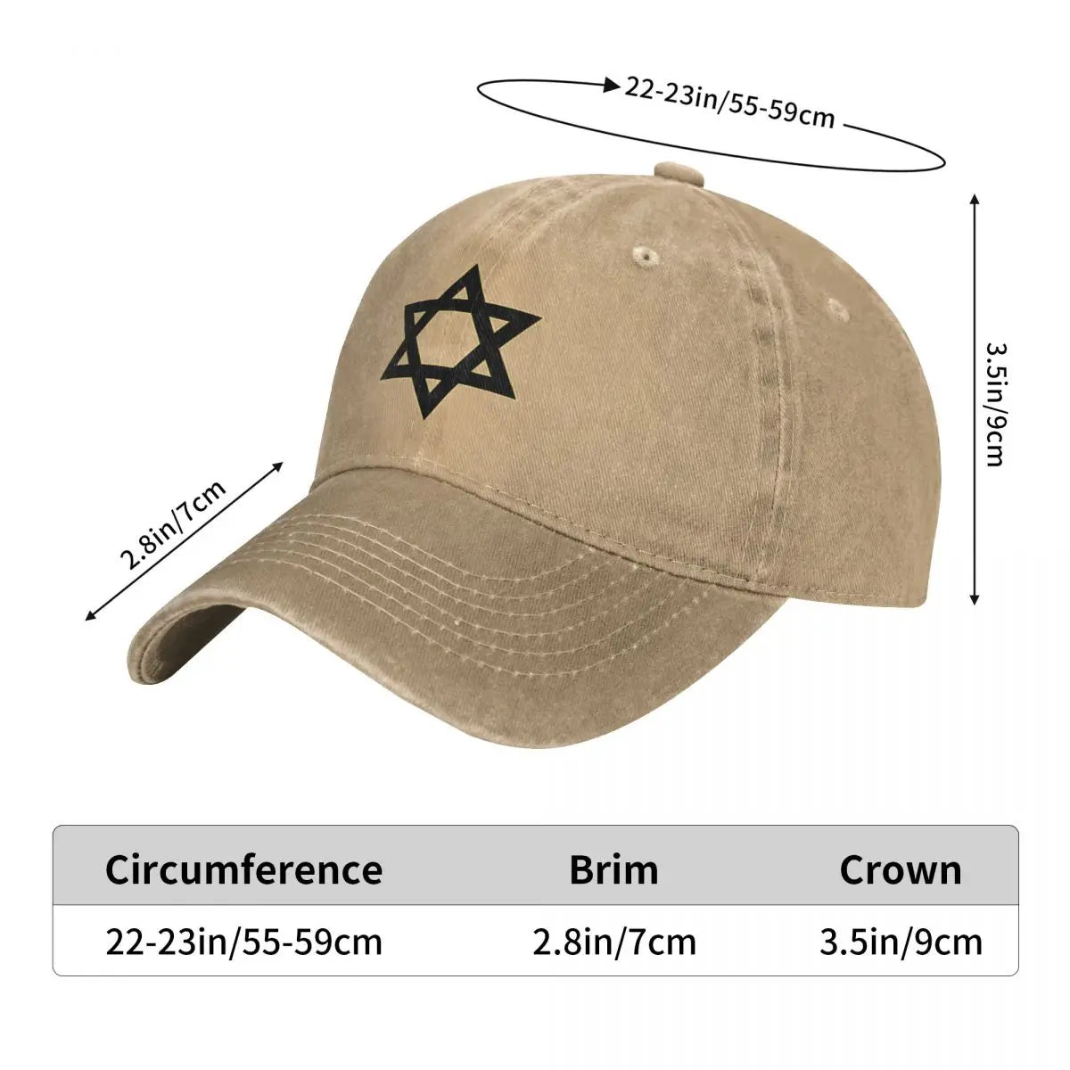 Star of David Baseball Cap - Flag of Jerusalem Classic