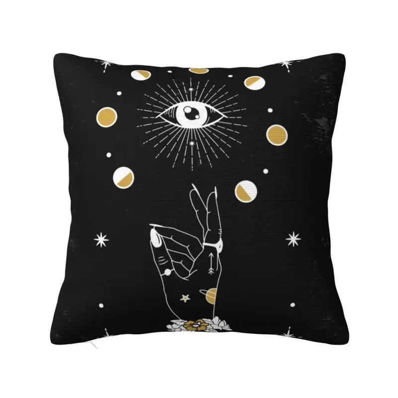 Fatima Hamsa Hand Cushion Covers - Evil Eye Velvet Pillow Case