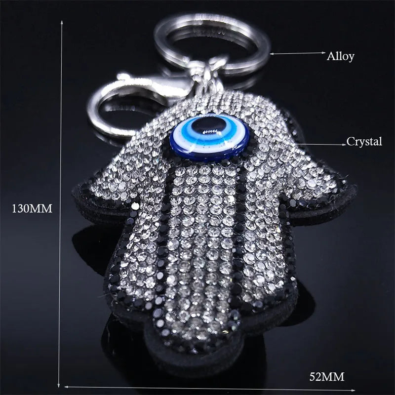 Evil Eye Hamsa Hand Keychain