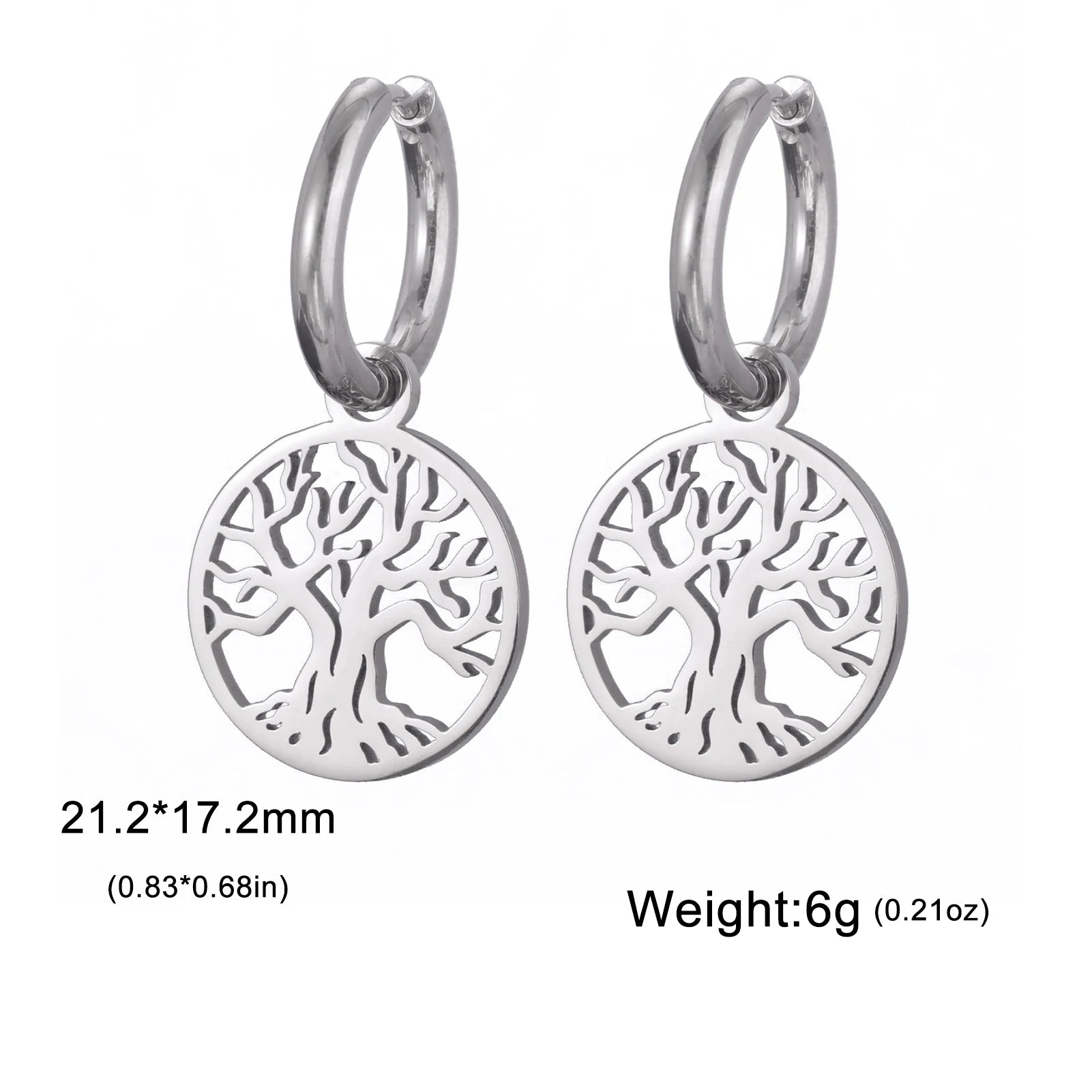 Star of David Dangle Drop Earrings and Tree of Kabbalah Design - Fashion Jewish Jewelry