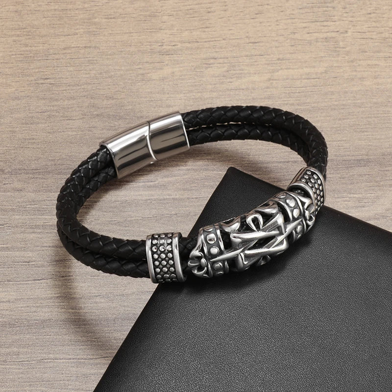 Star of David Jewish Bracelet - Religious Jerusalem Morgan Star Leather Design