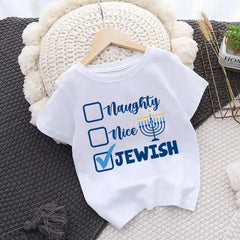 Happy Hanukkah Print Kids Shirt - Chanukah Child Outfit Tops