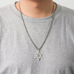 Stainless Steel Vintage Star of David Necklace