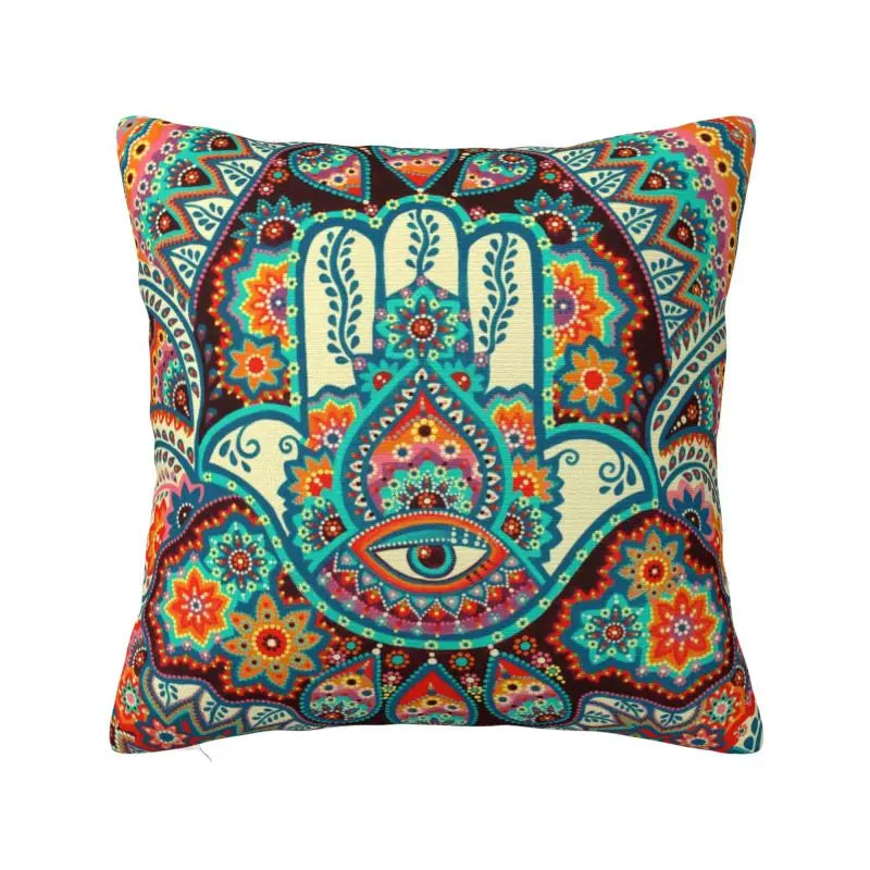 Fatima Hamsa Hand Cushion Covers - Evil Eye Velvet Pillow Case