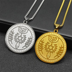 Star of David Menorah Pendant Necklace