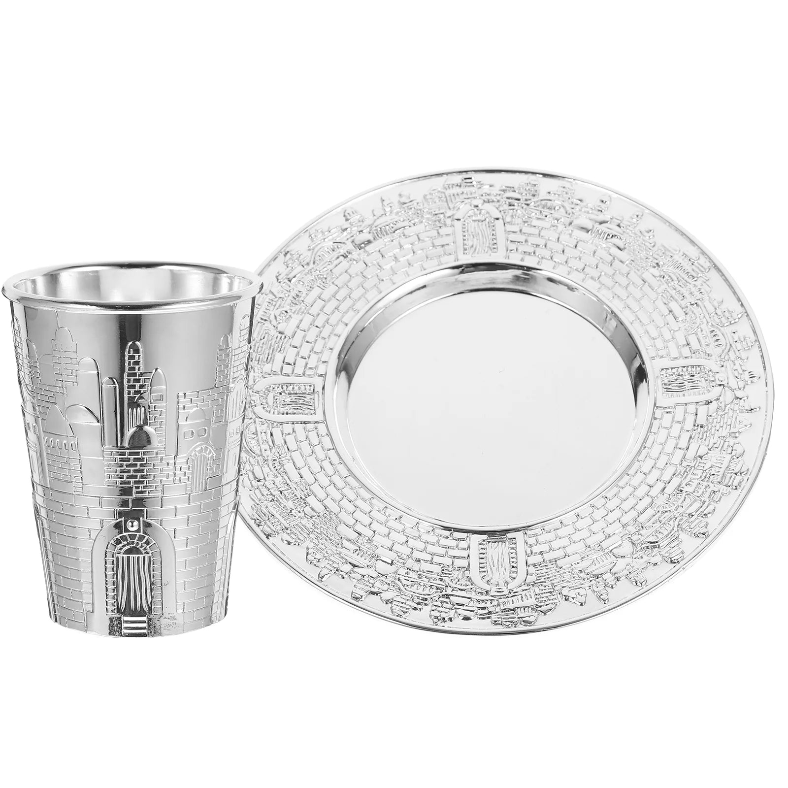 Silver Plated Prayer Kiddush Cup Set