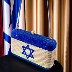 Suportive Israel Flag Crystal Clutch